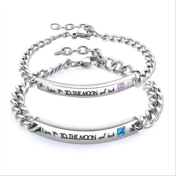 

women men jewelry men titanium steel trend lettering couple bracelet so353, Black