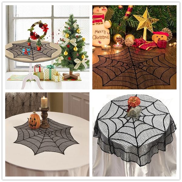 Halloween Lace Spider Web Cobweb Tablecloth Table Runner Fireplace