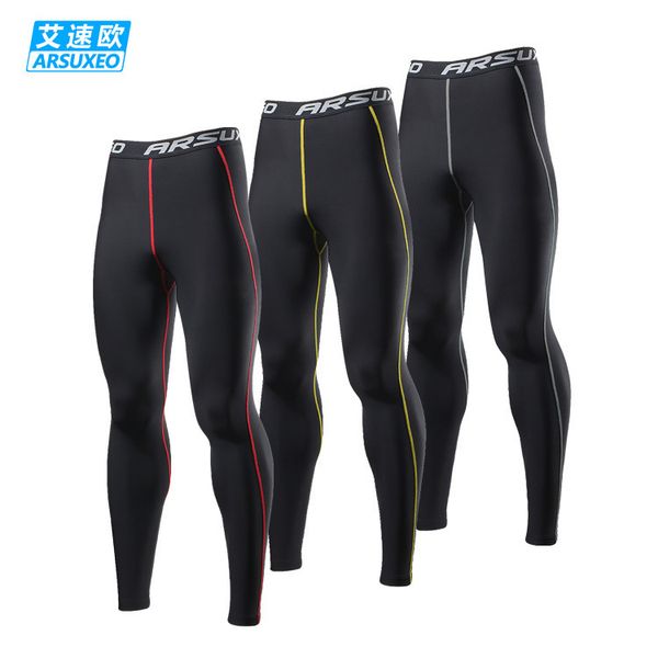 

sports fleece quick-drying tights men's stretch fitness pants bottoming trousers jk3