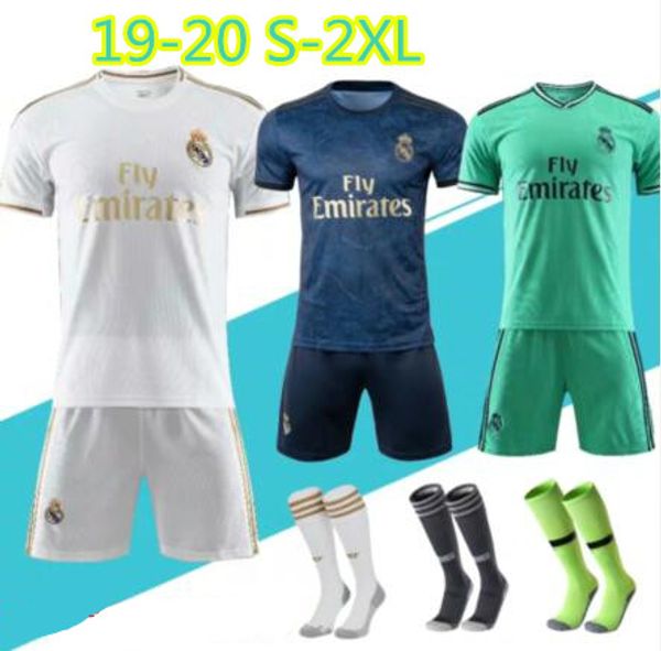 

new 2019 real madrid soccer jersey kroos sergio ramos 19/20 real madrid champions league patches football shirt uniform size s-2xl, Black;yellow