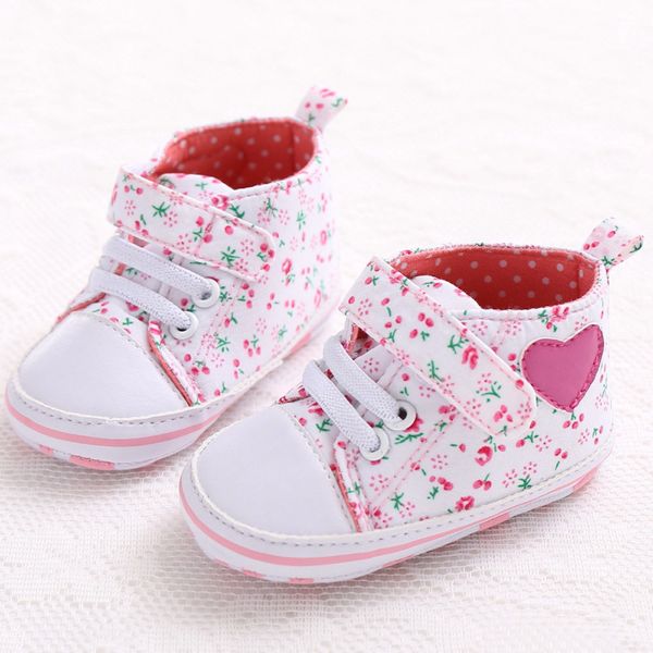 

2019 spring fashionable girls and boys sneakers baby girl canvas shoe heart shape shoes sneaker anti-slip soft sole toddler #5