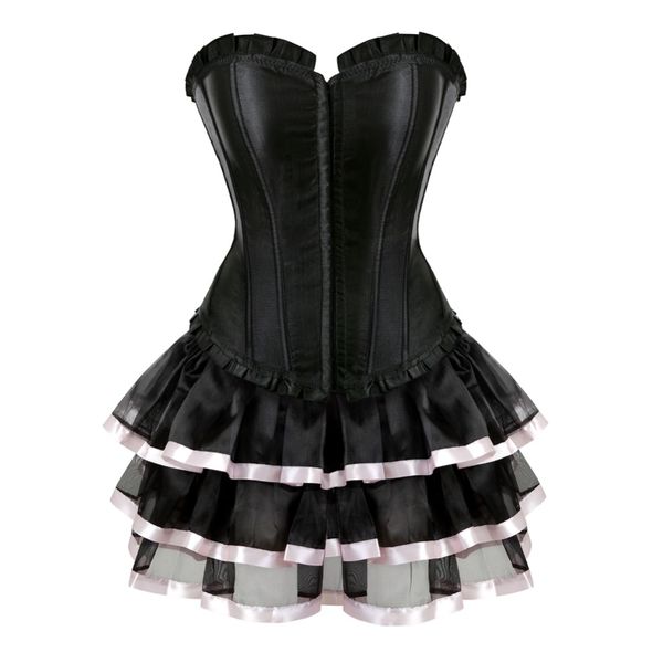 

бюстье корсет платье для женщин нижнее белье регулируемый перебор груди корсеты юбка балетной пачки сексуальные зашнуровать мода свадебный х, Black;white