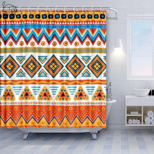 

nyaa shower curtian bathroom bohemian style bath curtain pattern cortina de ducha colorful boho curtain