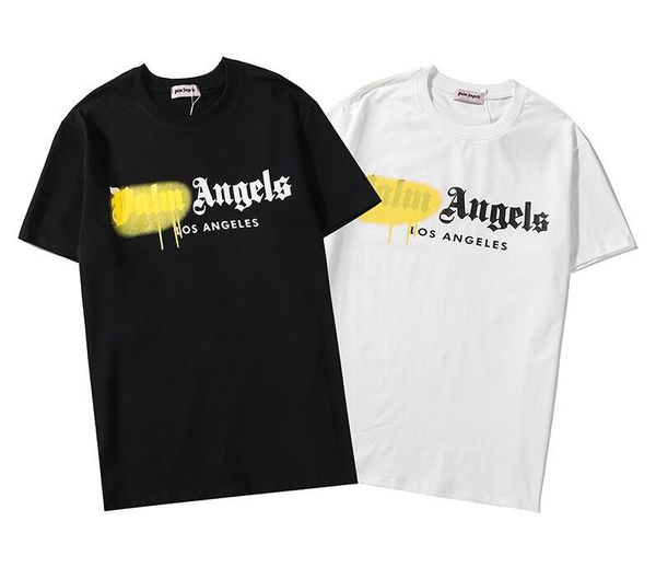 

spring and summer new high grade cotton printing short sleeve round neck panel t-shirt size:s--l-xl-xxl color: black white 38e28#