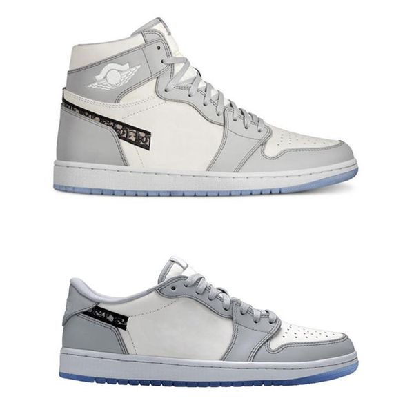 

wholesale - 2020 officially revealed 35th anniversary d x 1 i high low og collaboration grey white french fashion label kim jones, Black;blue