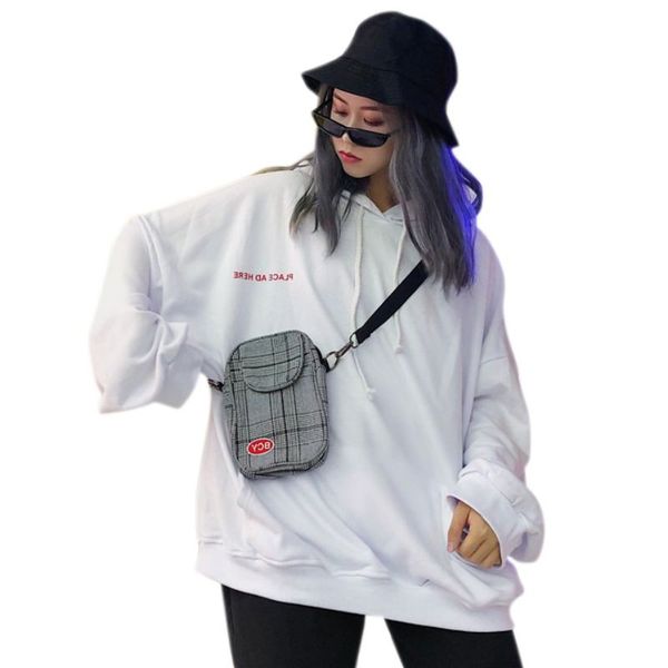 

oversize sweatshirts hoodies women autumn solid loose hooded female long sleeve sweatshirt tracksuit casual sweat coat top, Black