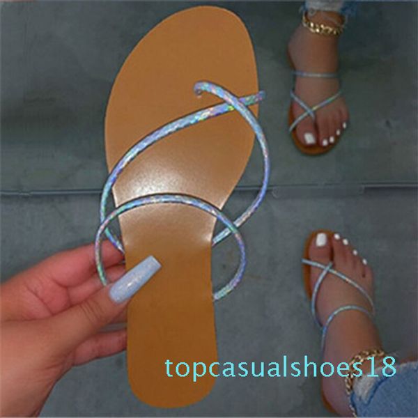 

woman slippers female flip flops women's cross narrow band slides women 2020 fashion flat summer beach shoes ladies plus size 42 t18, Black