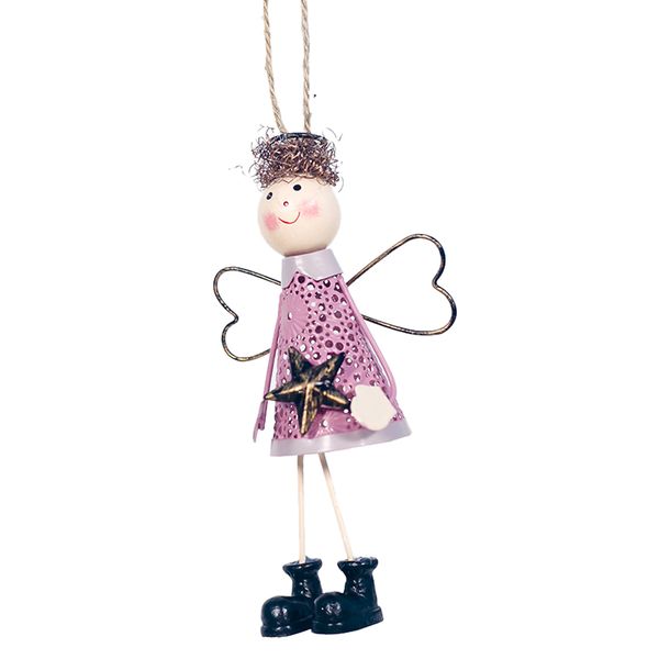 

cartoon angel boy painted iron doll christmas pendant christmas tree closet hanging ornament window decoration new year gift toy