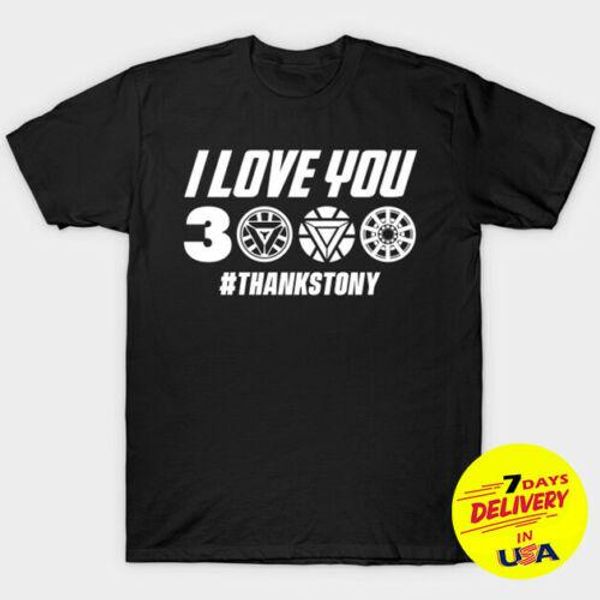 

i love you 3000 thanks tony t-shirt endgame shirt legend never die, White;black