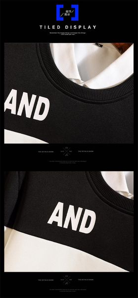 

марка высокого качества с длинным рукавом 2020 новый конструктор мужская мода сыпучие толстовки и естественные цвета для спорта casual-m сви, Black