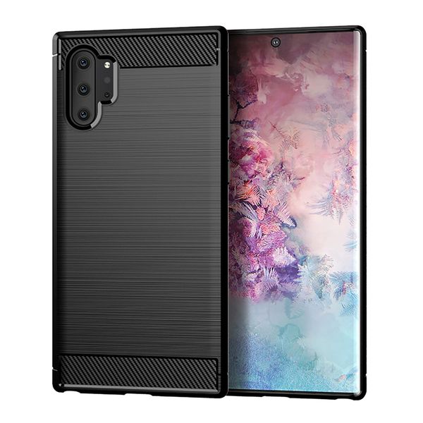 

Матовый Carbon Fiber Case для Samsung Galaxy Note 10 силиконовый чехол Soft TPU задняя крышка для Samsung No