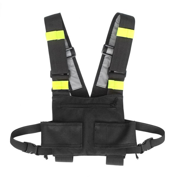 

radio harness chest rig bag pocket pack holster vest for 2 way radio walkie talkie whshopping, Camo;black