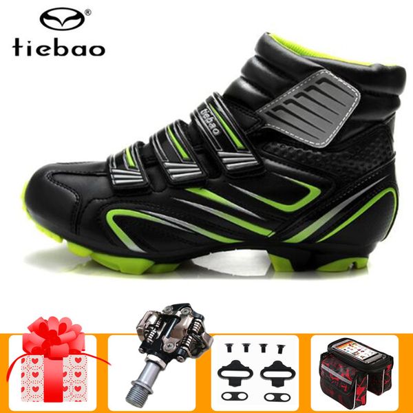 

tiebao sapatilha ciclismo mtb winter cycling shoes spd pedal set 2019 sneakers men cycle self-locking mountain bike bicycle boot, Black