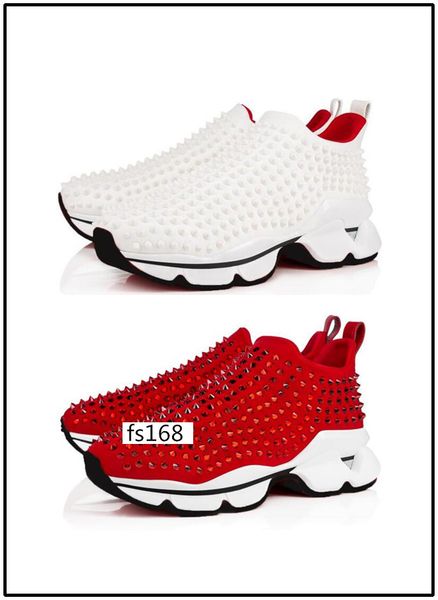 

delivery arrival krystal spike sock donna flat sneakers designer mens red bottoms shoes 2, Black