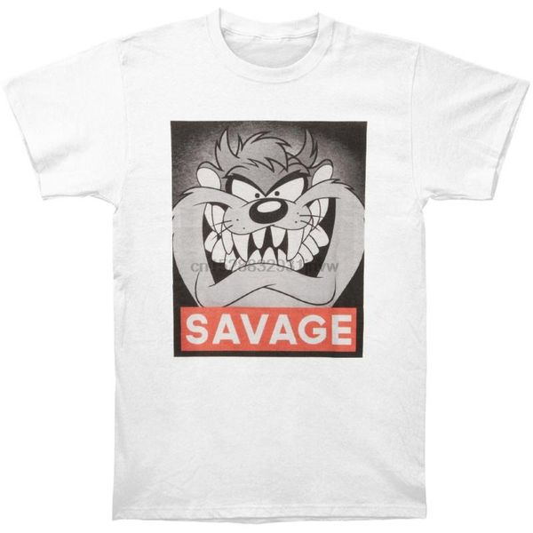 

смешная футболка men новизна tshirt looney tunes savage таз тенниска, White;black