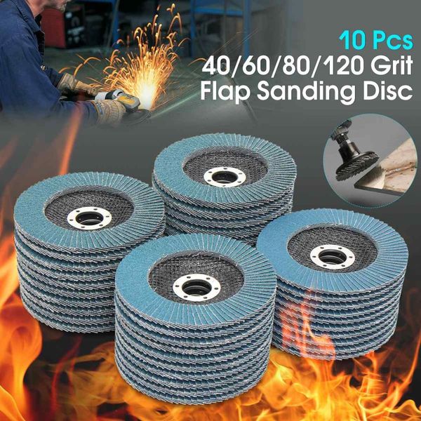 

10pcs grinding wheels flap discs 125mm 40/60/80/120 grit angle grinder sanding discs metal plastic wood abrasive tool a65