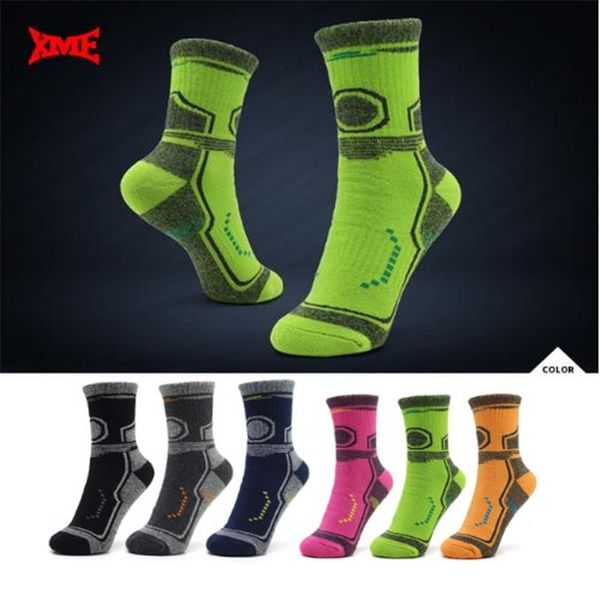 

3 pairs sports socks xm6101 thick cotton running socks men women outdoor hiking, Black