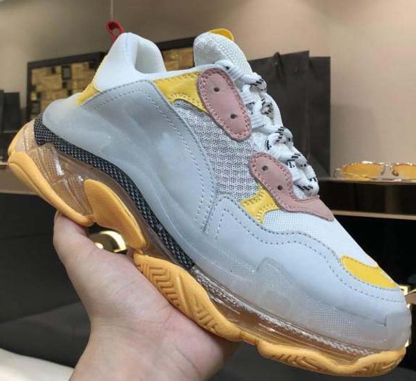 

designer shoes 2019 mens and womens casual shoes triple s clear sole white black green brand designer trainers size 35-45 with box ba6