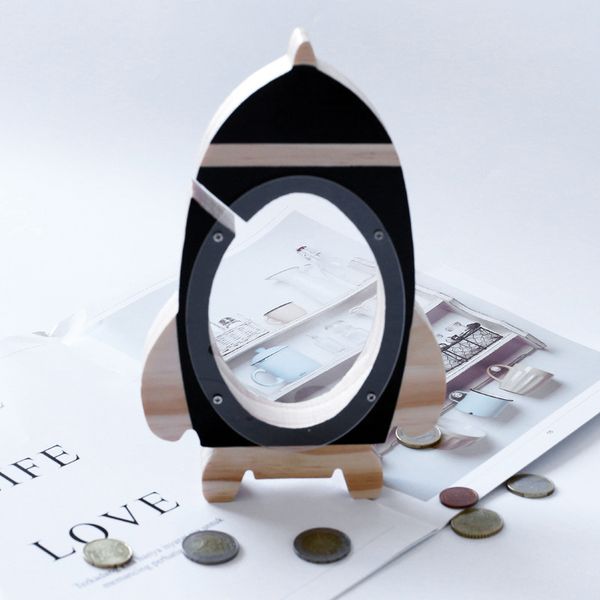 

beau-nordic baby дети вуд ракетных копилка вуд деньги банки игрушка living room decor и детский день подарки копилка