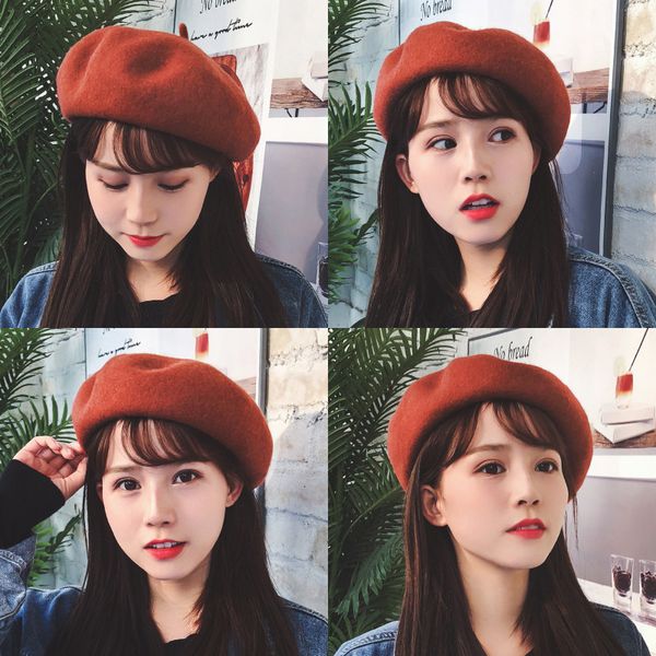 

new fashion beret hat for women girls winter hat female retro painter bonnet, Blue;gray