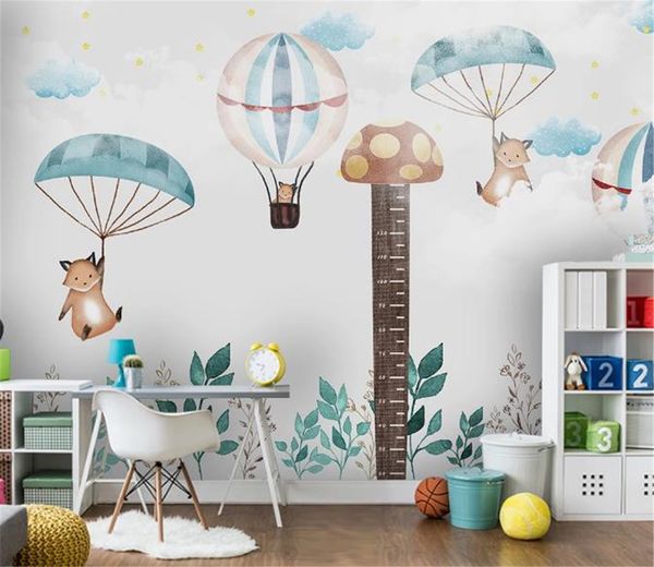 2019 3d Wallpaper Nordic Children S Room Height Sticker Hot Air Balloon Bedroom Cartoon Background Wall Decoration Wall Paper Hd Wallpapers Downloads
