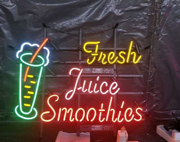 

свежий сок коктейли неоновая вывеска свет бар реклама развлечения украшения искусства дисплей настоящее стекло лампа металлический каркас 17