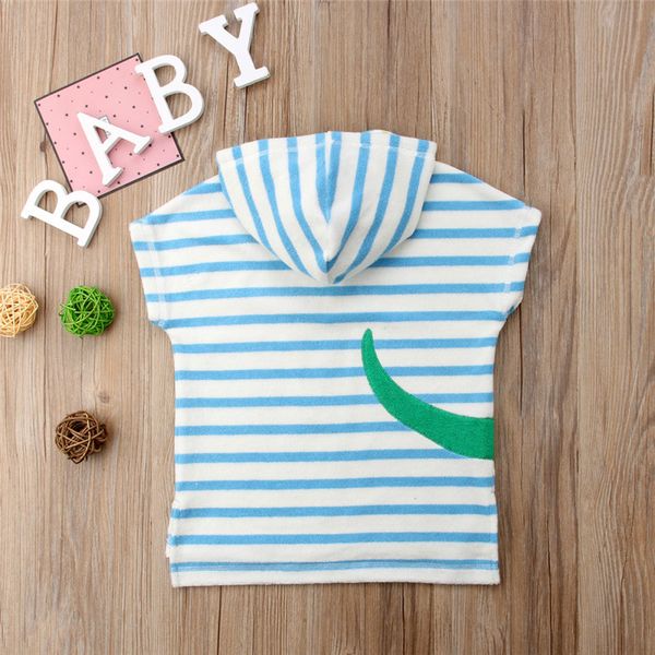 

summer kids baby girl boy hooded robes child loose short sleeve poncho swim beach bathrobe animal printed robe 1-6y, Blue;red