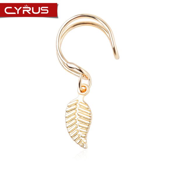 

korean trendy leaf u shape ear clip for women multicolor simple hollow clip earrings without piercing earring cuff mujer jewelry, Silver