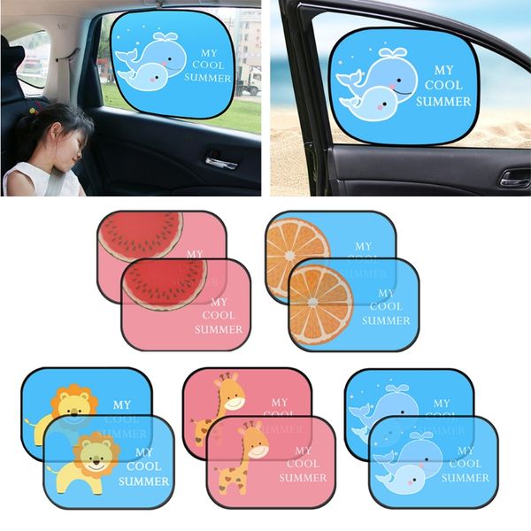 

2pcs cute cartoon car styling curtain anti universal car window baby sun shades