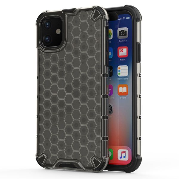 Honeycomb Hybrid Armor Clear Shockproof Phone Case For