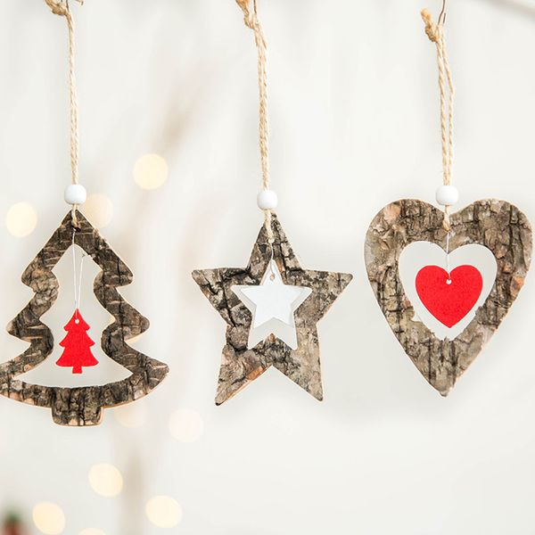 

1pc christmas tree wooden decoration hanging pendant craft decoration christmas decorations pendant _z220