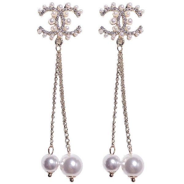 

2020fashion designer jewelry earrings women wedding earrings white pearl big earings flower earring, Golden