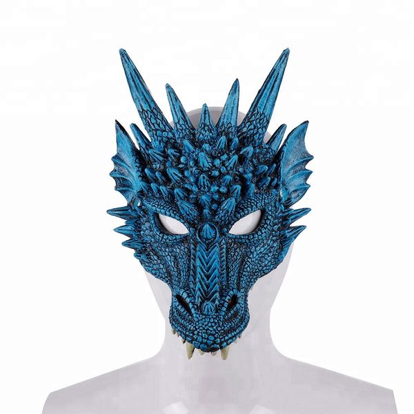 

2019 new unique purim soft pu foam 3d animal costume half face dragon carnival halloween mask
