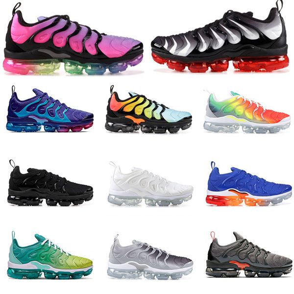 

2019 tn plus tns mens running shoes for men womens runner trainers vamaxpor black white dip dye mint orange olympic designer sneakers, White;red