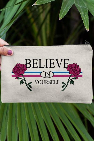 

angemiel clutch believe yourself in portfolio hand makeup bag, Silver