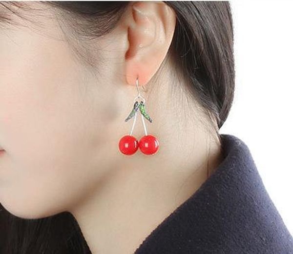 

10 pair /lot fashion jewelry plastic acrylic cherry earring for women, Silver