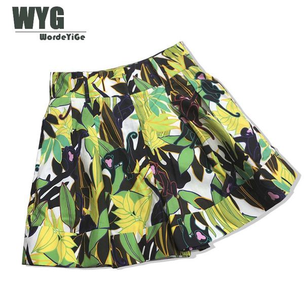 

imported cotton shorts 2020 summer new fashion blogger style custom-made high waist ladies leaf printed shorts, White;black