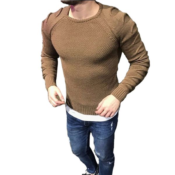 

men's stylish autumn raglan sleeve sweater round neck slim fit sweater man hipster long sleeves solid color knitted sweaters men, White;black