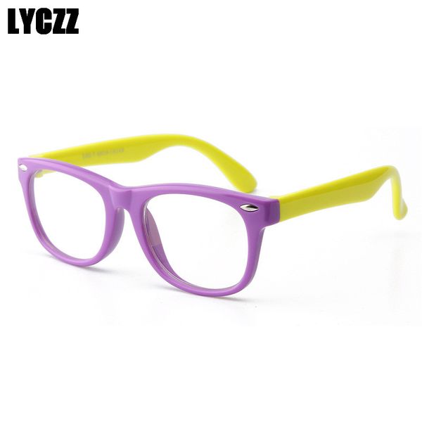 

lyczz children girl boy eyeglasses retro vintage optical spectacle eye glass frame elastic eyewear leg oculos de grau feminio, Black