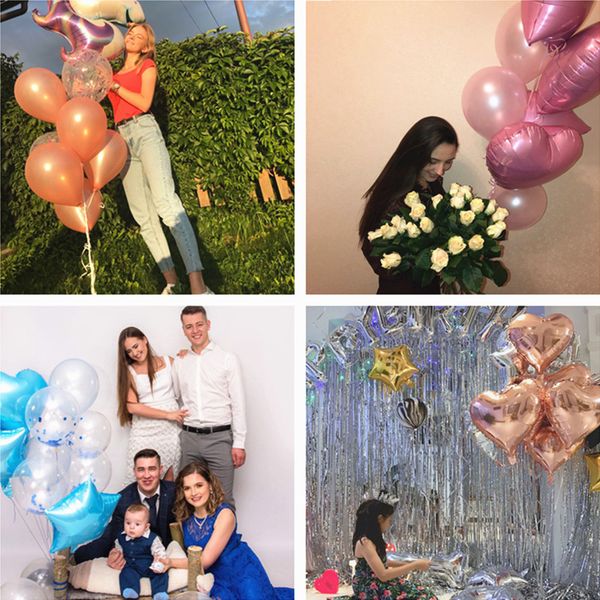 

14pcs/lot birthday decoration balloon wedding round confetti ballon heart helium balloons birthday party decorations kids