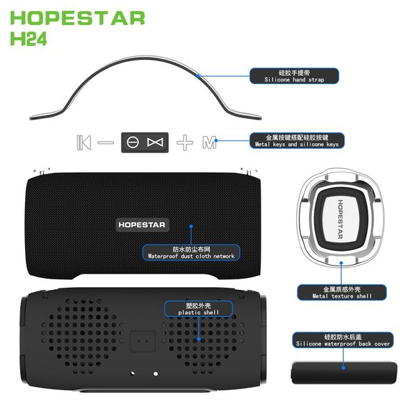 

hopestar h24 wireless portable mini speaker bluetooth speaker outdoor bass effect with usb aux fm tf mobile creative gift subwoofer music
