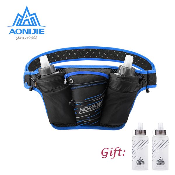 

aonijie w959 marathon jogging cycling running hydration belt waist bag fanny pack cell phone holder 2pcs 500ml water bottle