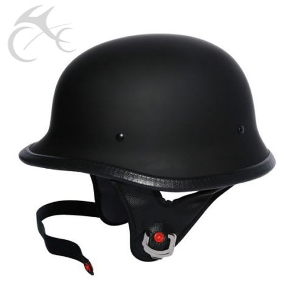 

dot motorcycle matte black german half face helmet chopper cruiser biker m/l/xl