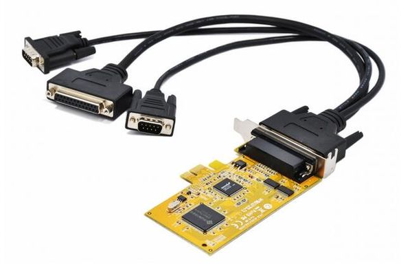 Тайвань доской PCI-е по RS-232 MIO5479AL с PCIe 2-порт последовательный RS-232 1-портовый адаптер параллельного кабель ieee1284