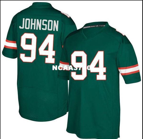 

women miam hurricanes #94 dwayne johnson ladies real embroidery college football jersey size s-4xl or custom any name or number jersey, Black;red
