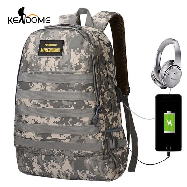 

35l tactical backpack molle camo digital 16 inch lapbackpack usb charging headphone hole game sports bags xa494wd