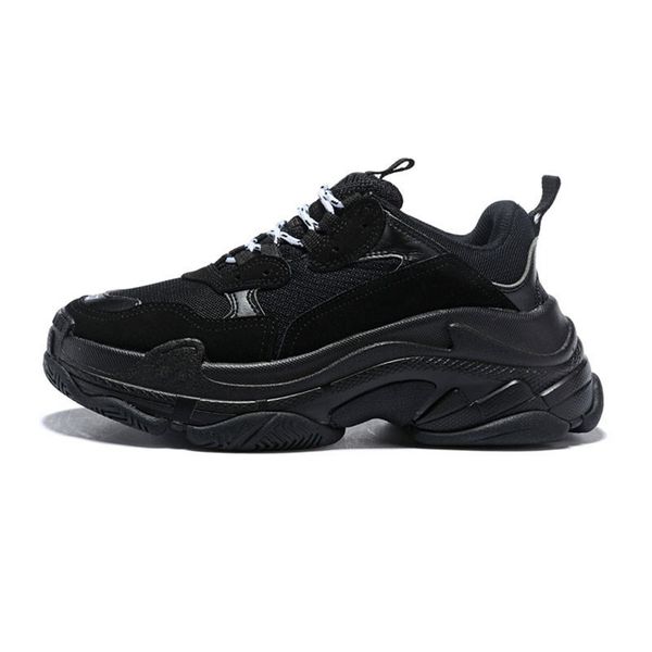 

new triple s 17fw sneakers men women casual shoes vintage kanye west old grandpa trainer sneaker fashion shoes eur 36-45, Black
