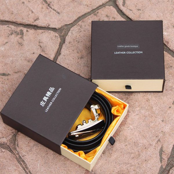 

belt ribbon ribbon packaging gift advanced silk belt packaging drawer box plus silk pull gift box, Slivery;black
