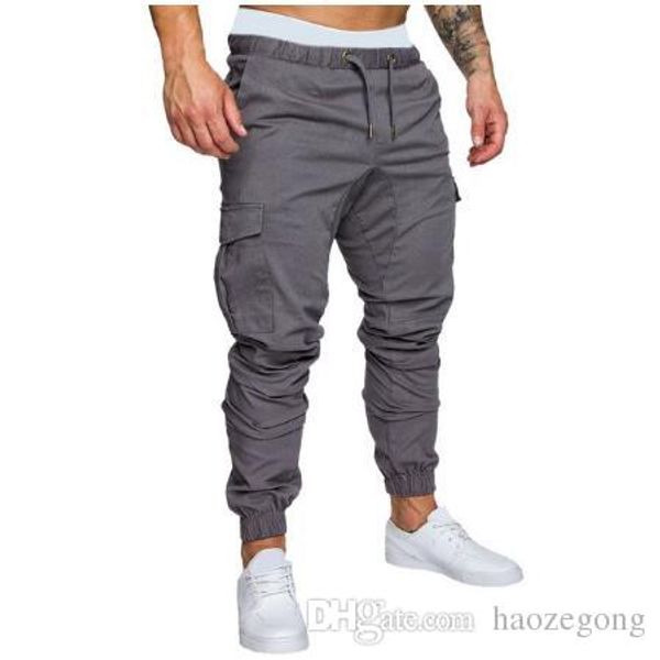 

autumn men pants hip hop harem joggers pants 2019 new male trousers mens solid multi-pocket cargo pants skinny fit sweatpants
