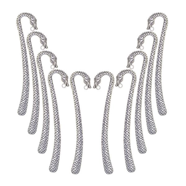 

pack of 10 silver metal beading bookmarks blanks bulk with hook dragon bookmarks making kit accessories